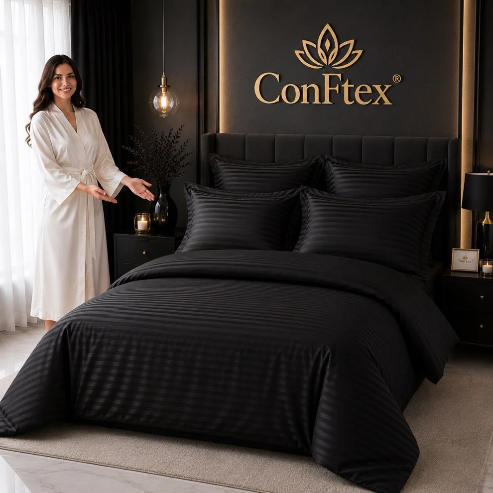 Lenjerie de Pat Damasc Hotelier 100% Bumbac pentru O Persoană - Image 4