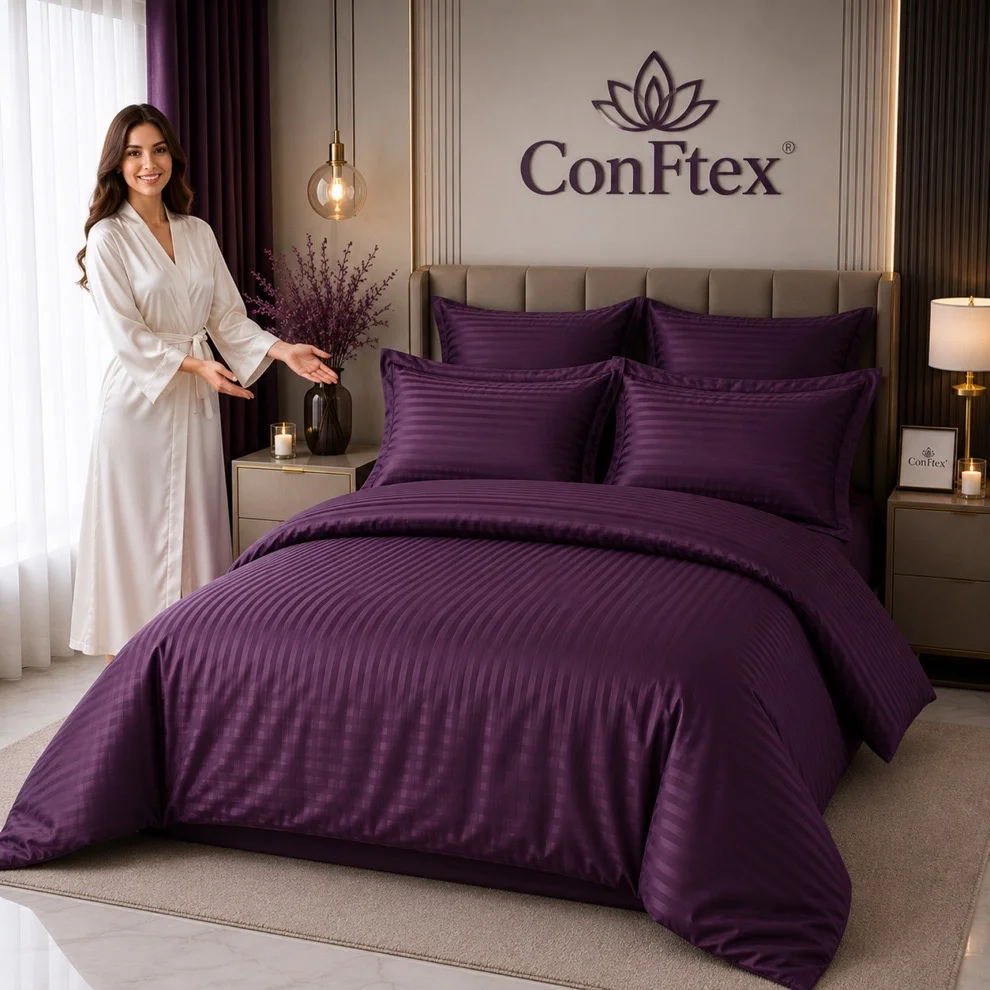 Lenjerie de Pat Damasc Hotelier 100% Bumbac pentru O Persoană - Image 7