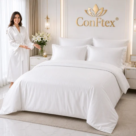 Hotel Cotton Damask Bedding Set