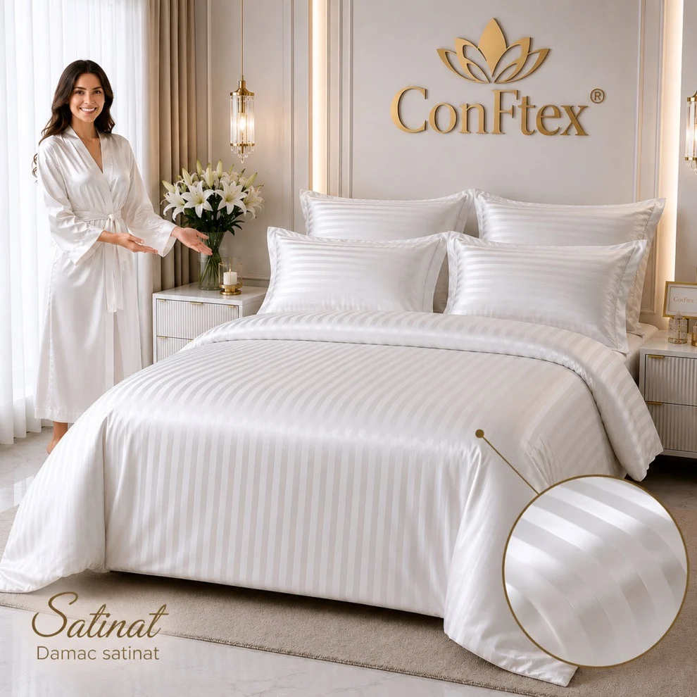 Hotel Sateen Damask Bedding Set