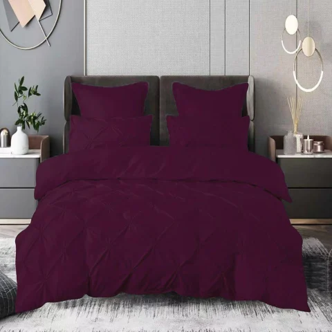 Pleated Flannel Bedding Set, 6 Pieces