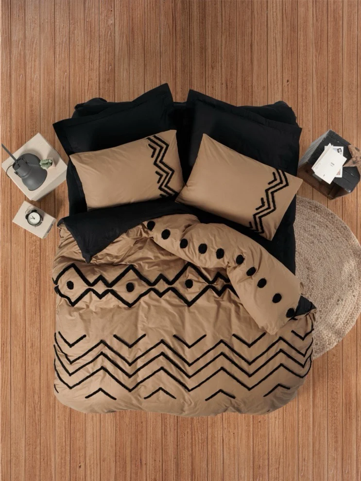 Puff Nakisli Embroidered Bedding Set