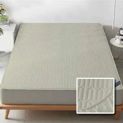 Quilted Percale Mattress Protector, Khaki