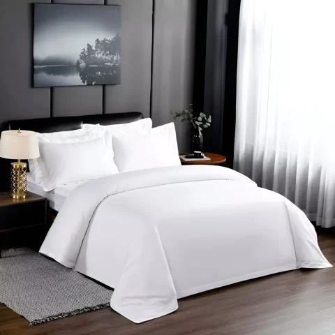 Solid White Flannel Bedding Set, King
