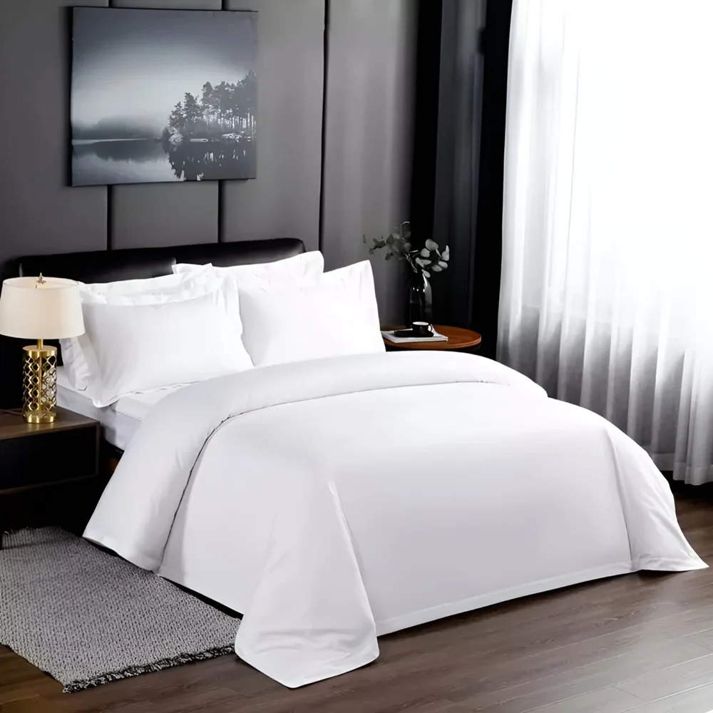 Solid White Flannel Bedding Set, King
