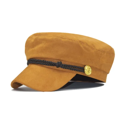 Women's Vintage deerskin velvet octagonal hats