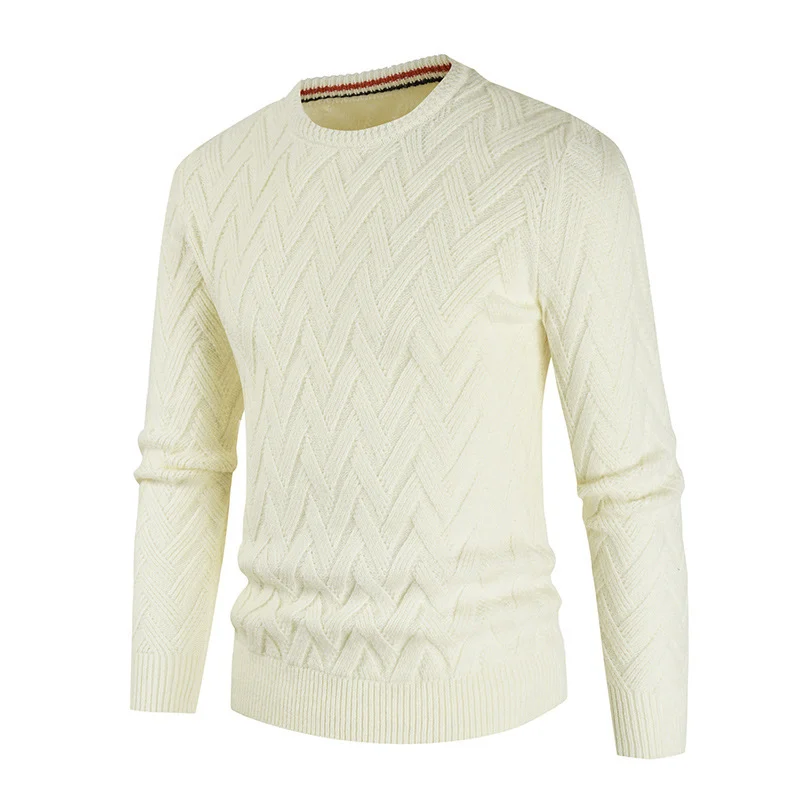 Men's Essential Solid Round-Neck Slim Sweater - Image 2
