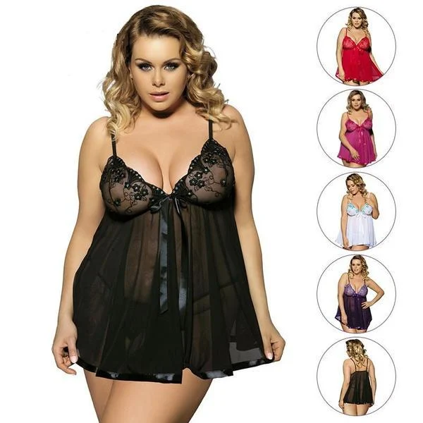 Women's Sexy Lingerie Big Code 6XL Sleepwear Sleepdress