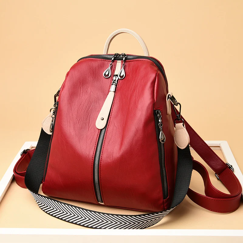 Women's Backpacks Soft Leather Backpack Fashion - Image 3