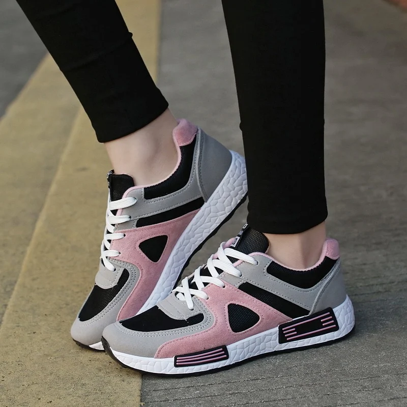 Women's Sports Shoes Casual Shoes Forrest Shoes Students Breathable Board Shoes Thick Soles Running Shoes