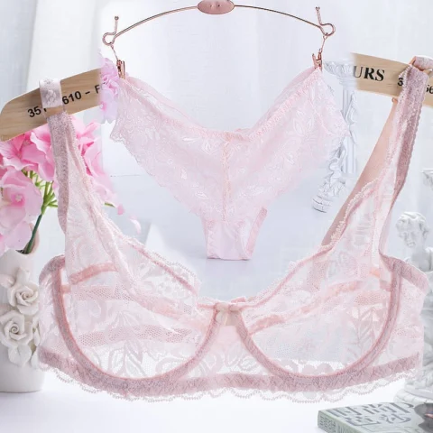 Women's Flirting French Ultra-Thin Lingerie Bras And Panties Set