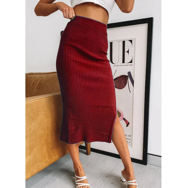 Women Temperament High Waist Irregular Slit Skirt - Image 7