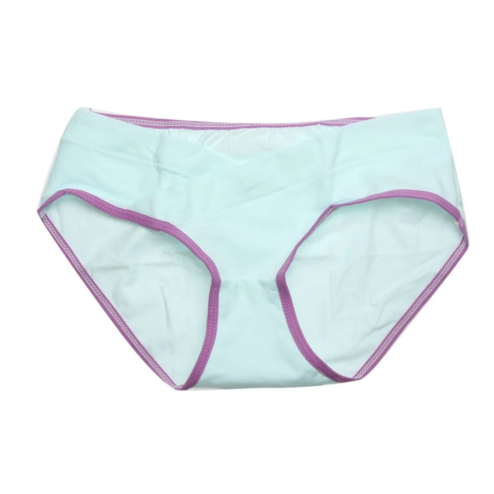 Women's Soft Cotton Belly Support Panties for Pregnant, Maternity Breathable V-Shaped Low Waist Panty - imagine 9