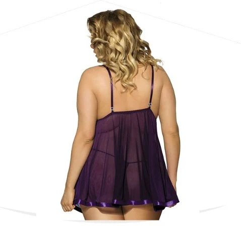 Women's Sexy Lingerie Big Code 6XL Sleepwear Sleepdress - imagine 7