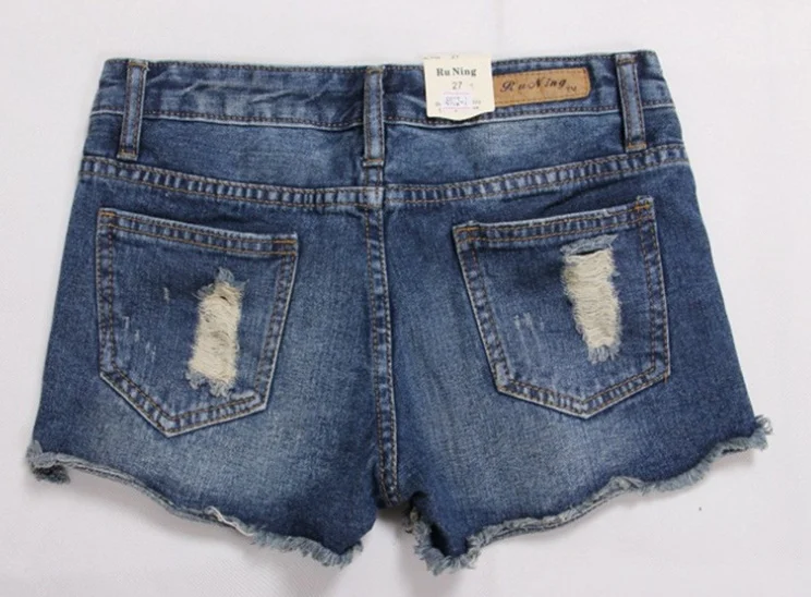 Women's Torn Denim Shorts - Image 2