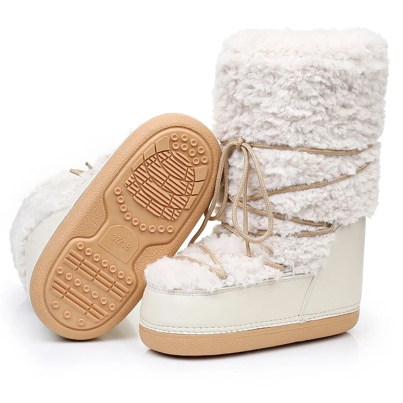 Women's Space Boots Lamb Fur Snow Boots - Image 3