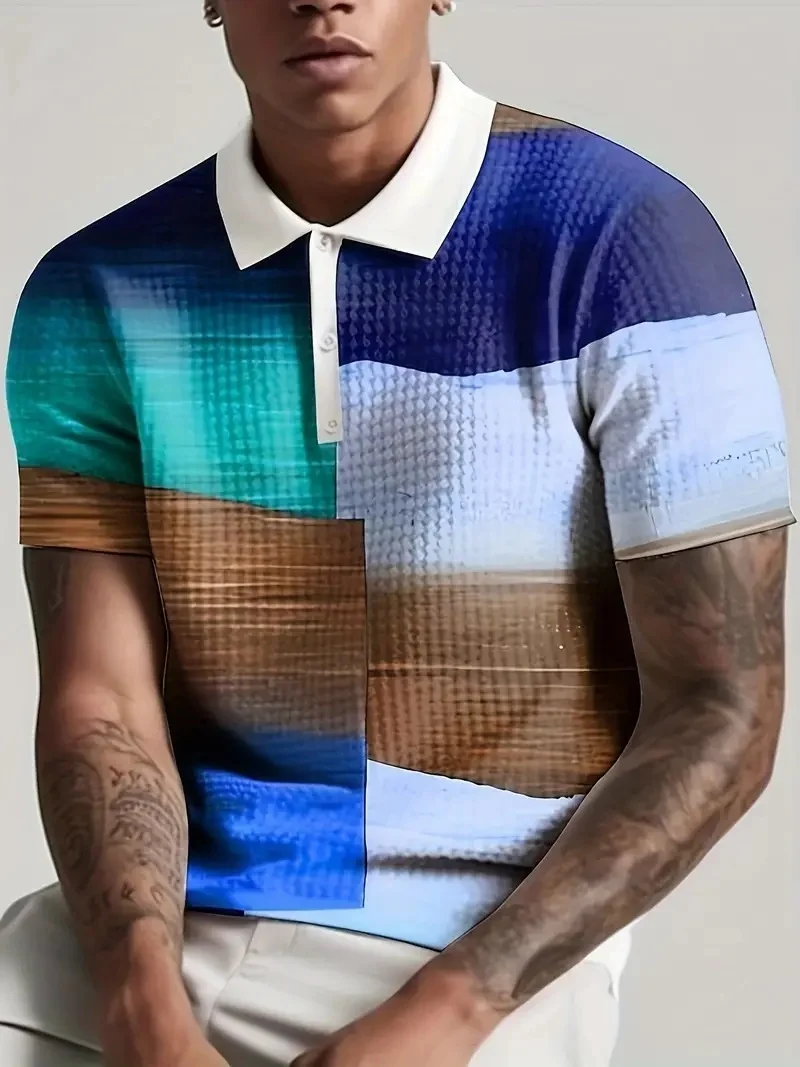 Men's Breathable Printed Polo Shirt - Image 6