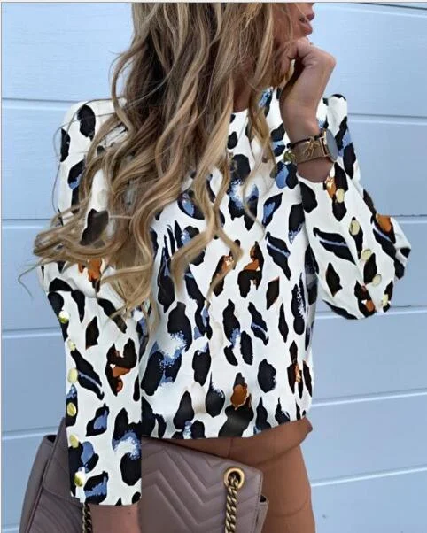 Women's Long sleeve button pineapple print shirt - Image 10