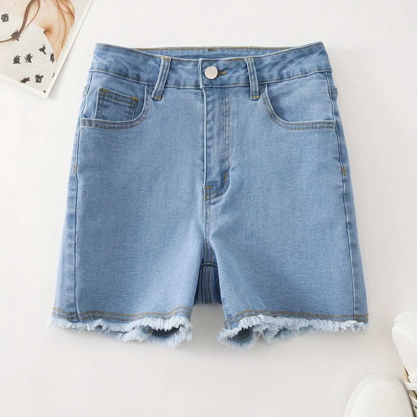 Women's Sweet Bow-Knot Bodycon Denim Shorts - Image 2