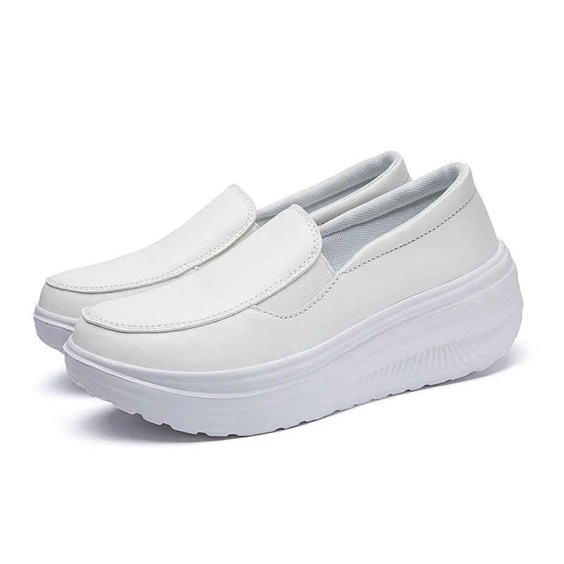 Women's Platform Loafers Chunky Heel Flat Shoes Walking Sneakers - imagine 5