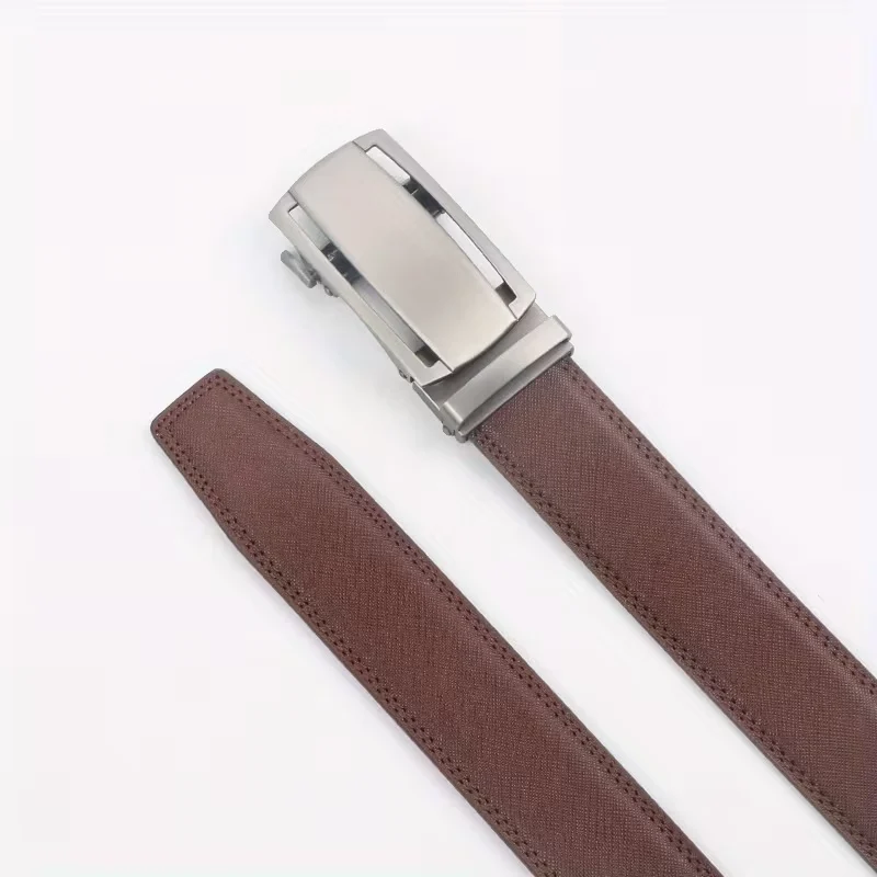 Men's Automatic Leather Belts, Stylish Ratchet Belts For Casual Wear, Suitable For Pants Waistbands - imagine 5