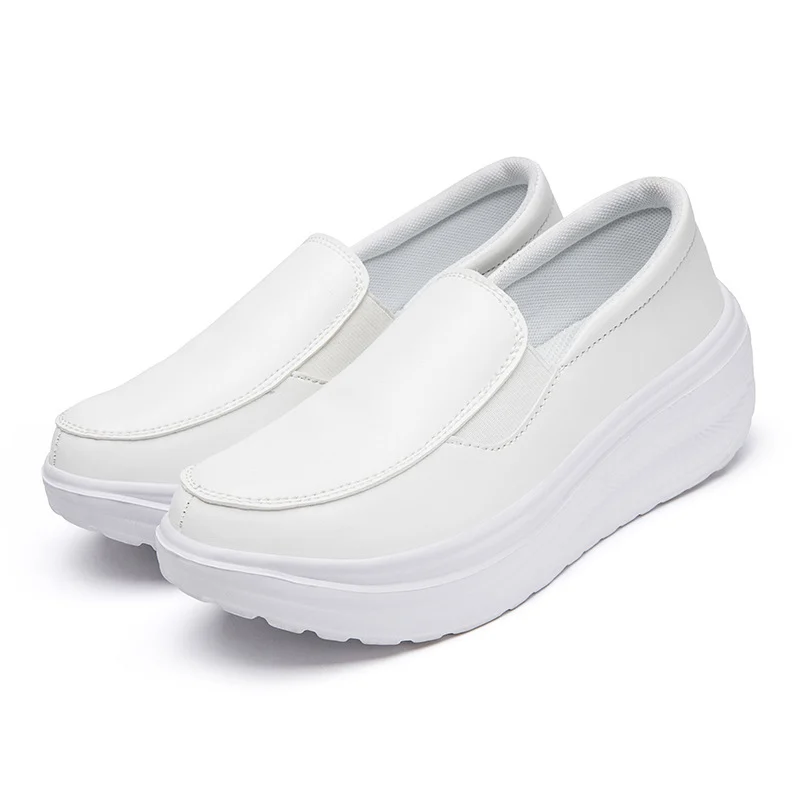 Women's Platform Loafers Chunky Heel Flat Shoes Walking Sneakers - imagine 6