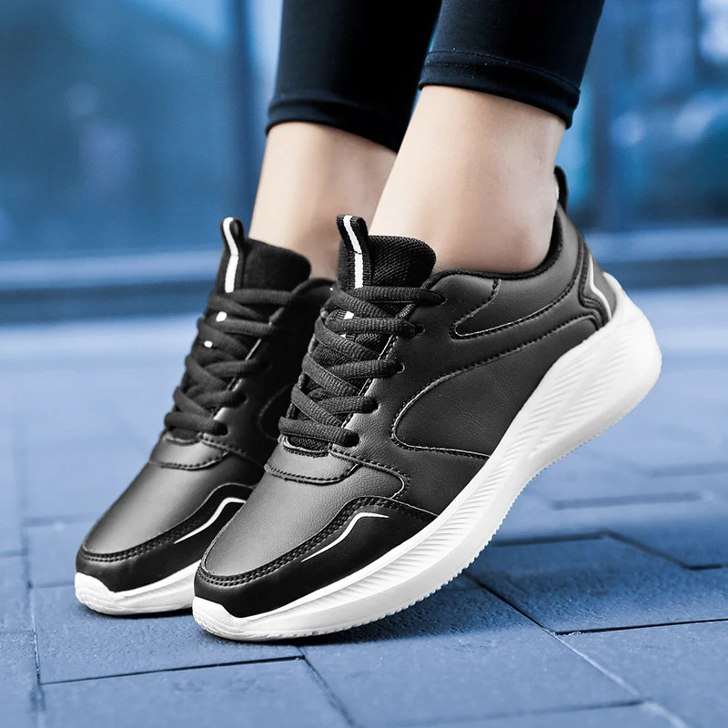 Women's Waterproof Leather Soft Bottom Casual Sneaker - imagine 2