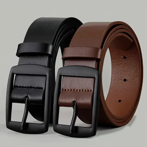 Men Business Casual Trousers Jeans Belt