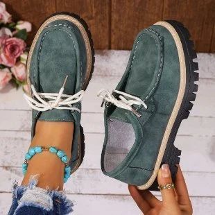 Women's Lace-up British-style Loafers - Image 8