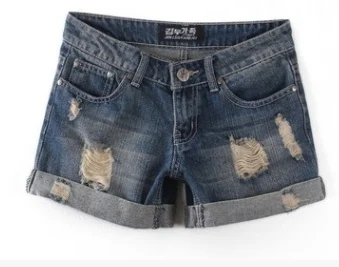Women's Torn Denim Shorts - Image 5