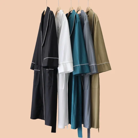 Unisex Absorbent Night Robe - Thin-Style Couples Bathrobe & Sleepwear