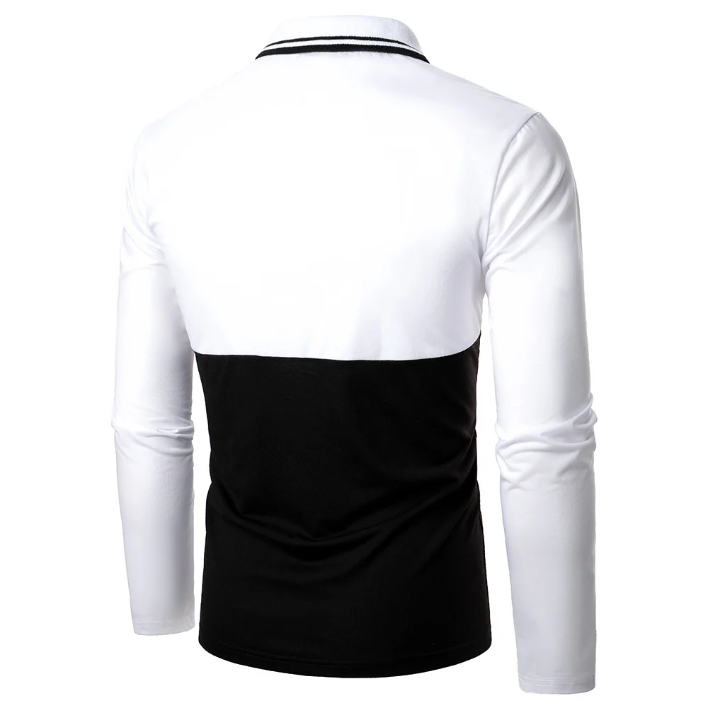 Men's Two-Tone Stitching Polo Shirt - Image 4