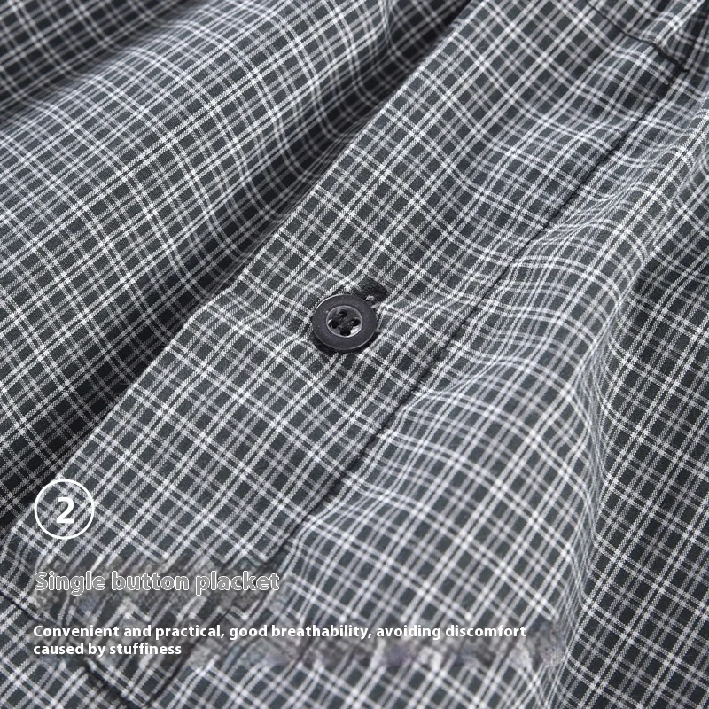 Men's Casual Loose Home Pants Plaid Shorts - Image 4
