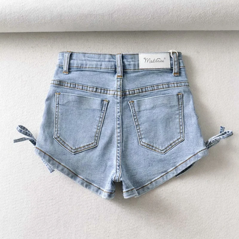 Women's Bow Denim Shorts - imagine 4