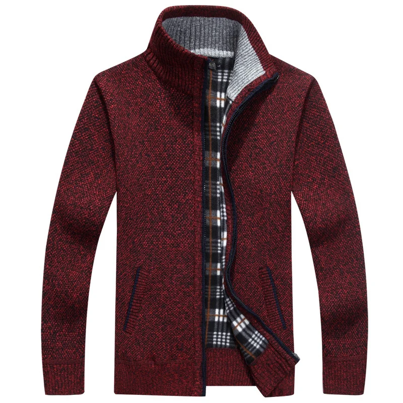 Men's Fleece-Lined Zipper Cardigan – Thick Warm Winter Sweater Jacket - Image 7