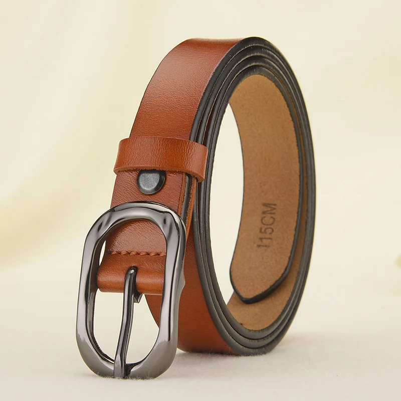 Women's Belts, Ladies' Genuine Leather Belts With Alloy Pin Buckle, Casual Decorative Luxury Belts - imagine 2
