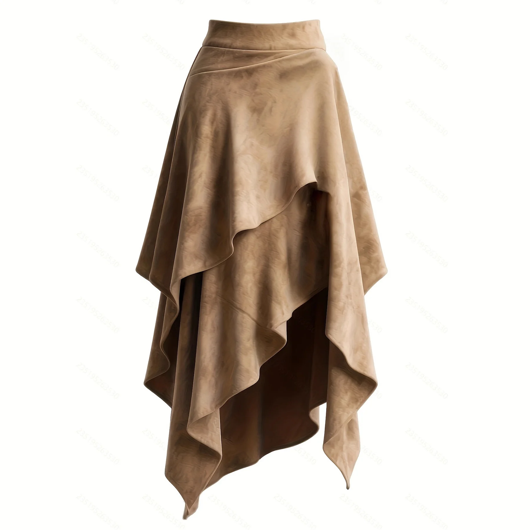 Irregularly Designed Suede Skirt For Women - Image 4