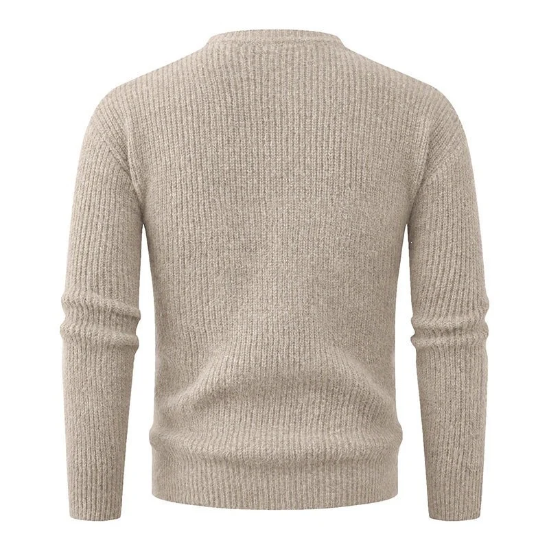 Men's Solid-Color V-Neck Pullover Sweater - Classic Casual Knit Jumper - Neyvella - Image 3