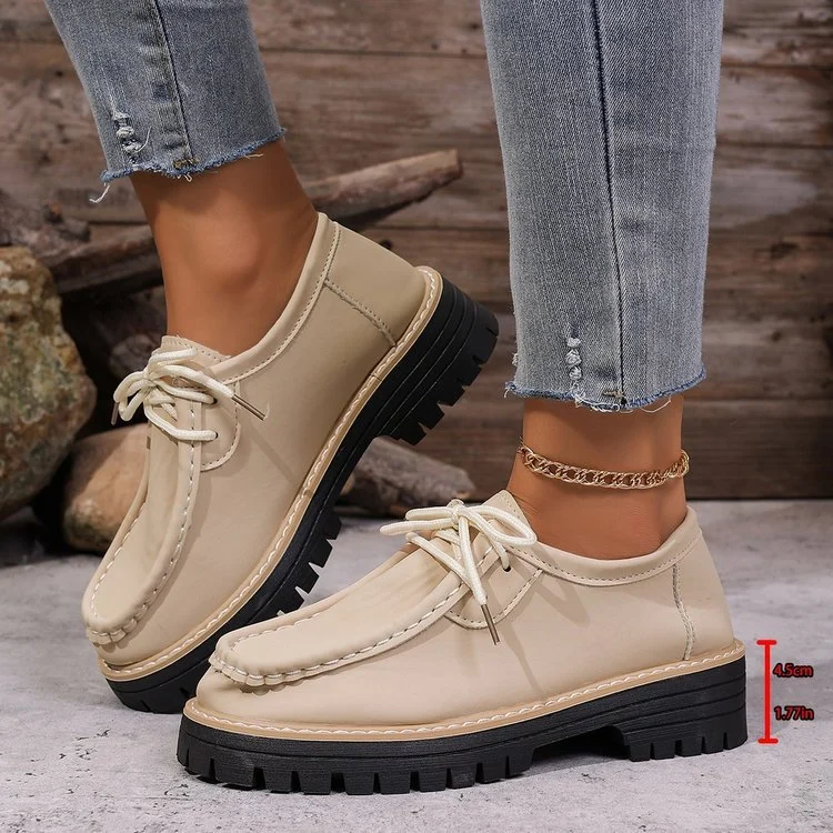 Women's Lace-up British-style Loafers - Image 2
