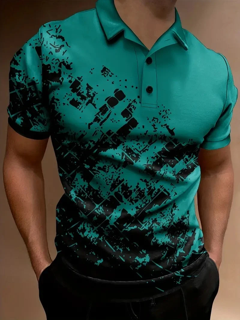 Men's Breathable Printed Polo Shirt - Image 8