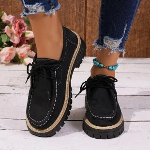 Women's Lace-up British-style Loafers - Image 6