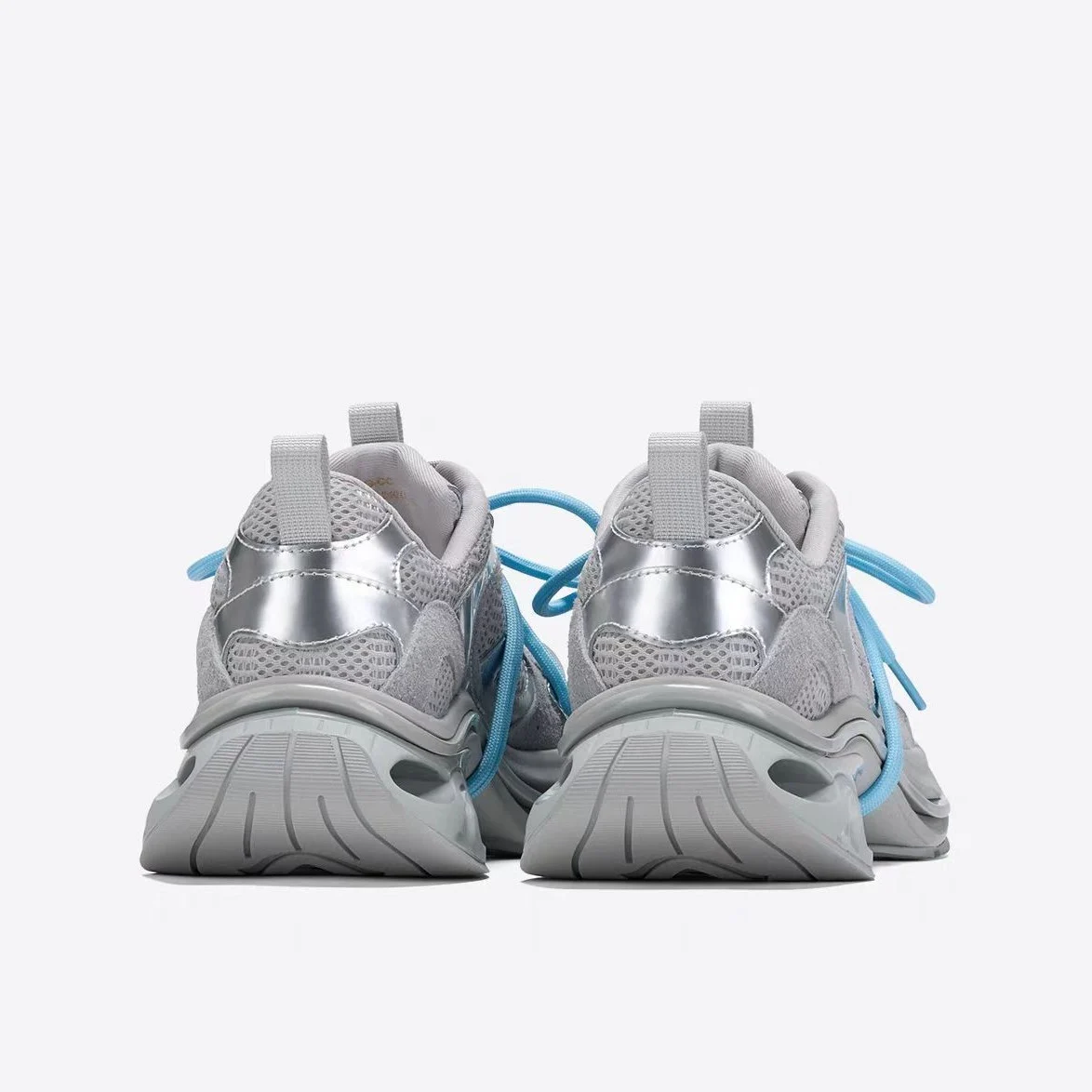 Women's Spring Chunky Silver Sneakers - imagine 4