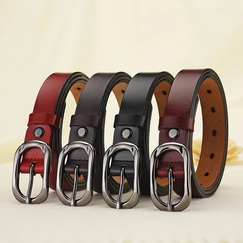 Women's Belts, Ladies' Genuine Leather Belts With Alloy Pin Buckle, Casual Decorative Luxury Belts - imagine 3