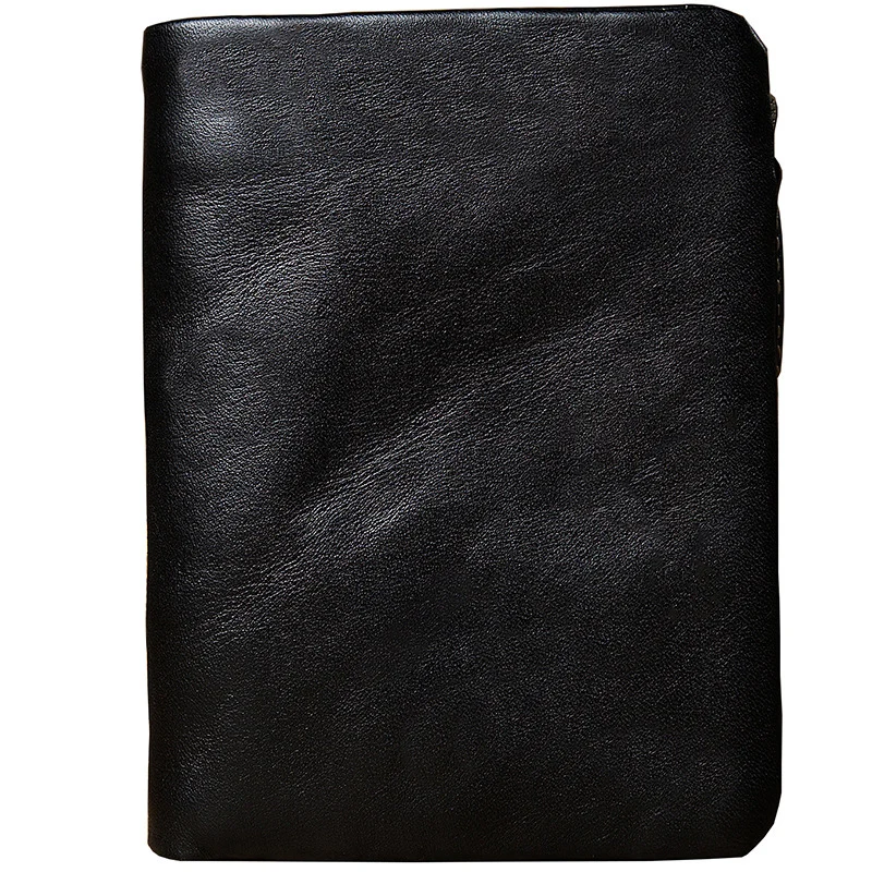 Men's Genuine Leather Vertical Wallet | Short Casual Zipper Card Holder - Image 6
