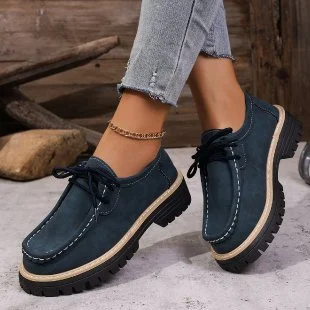 Women's Lace-up British-style Loafers - Image 7