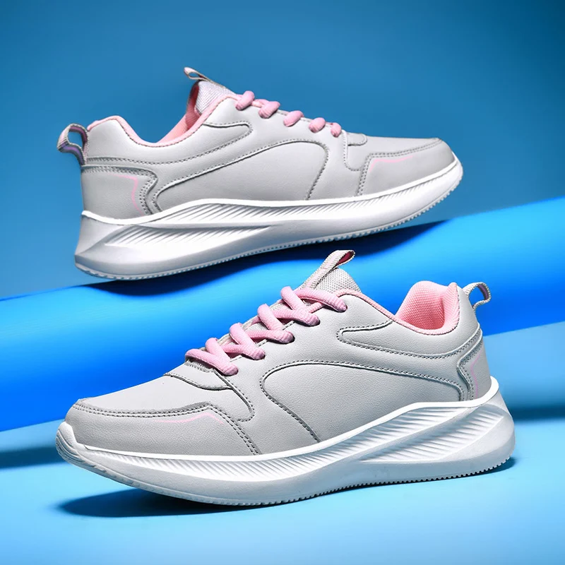Women's Waterproof Leather Soft Bottom Casual Sneaker