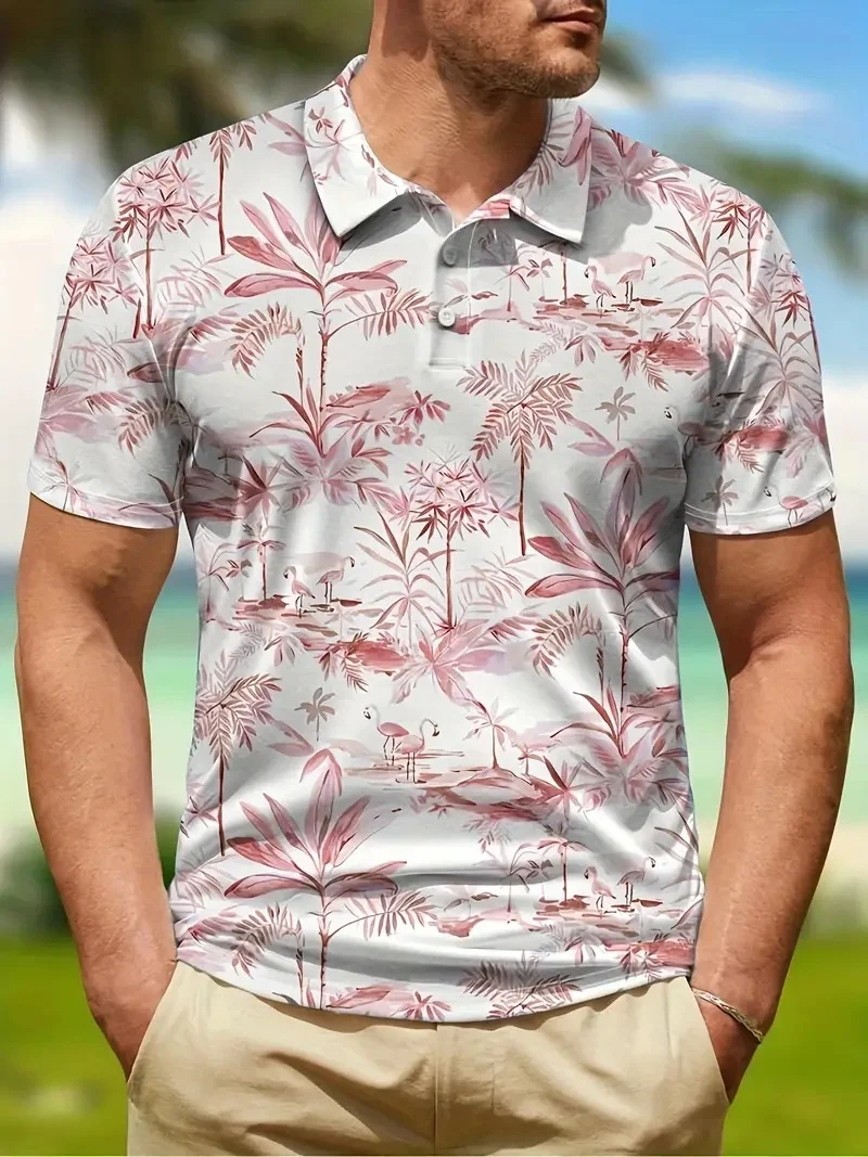 Men's Breathable Printed Polo Shirt - Image 9