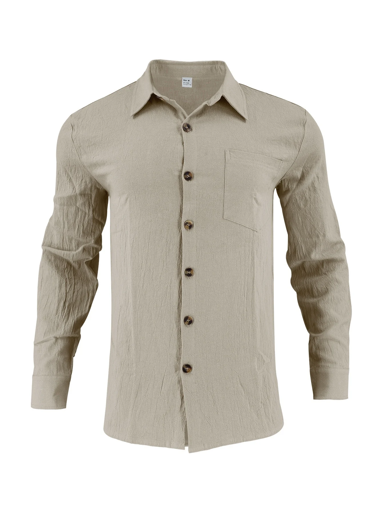 Men's Cotton Linen Double Pocket Shirt - imagine 8