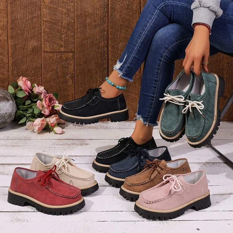 Women's Lace-up British-style Loafers