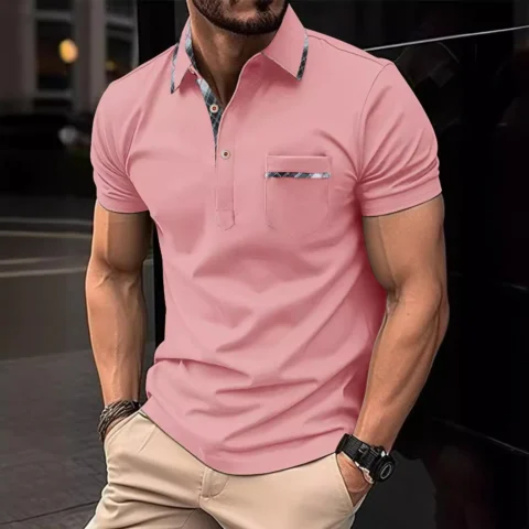 Men's Classic Lapel Polo T-Shirt